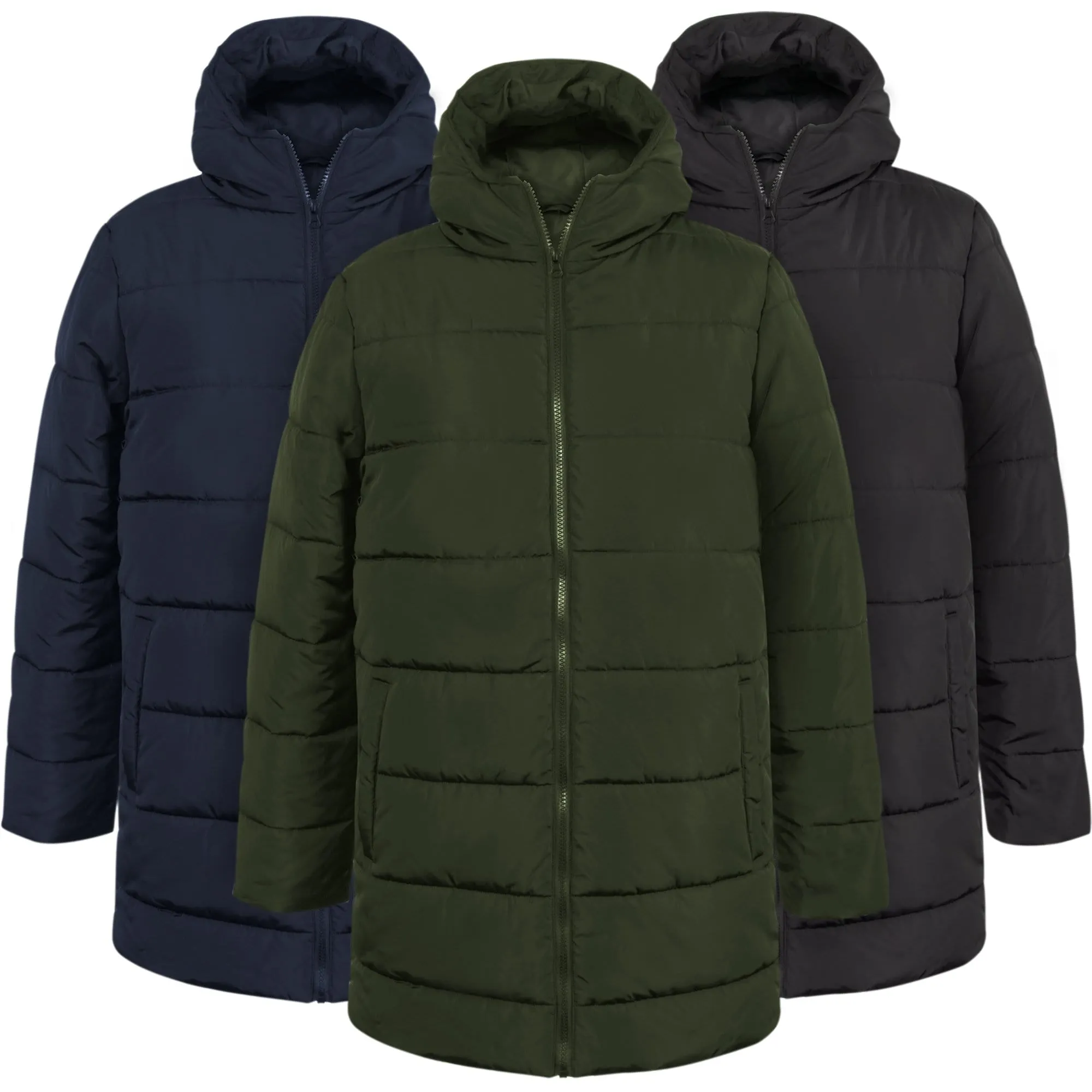 Men's Hooded Puffer Winter Coat - 3 Colors