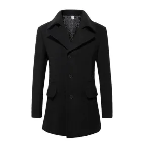 Mens Mid Length Wool Blend Coat