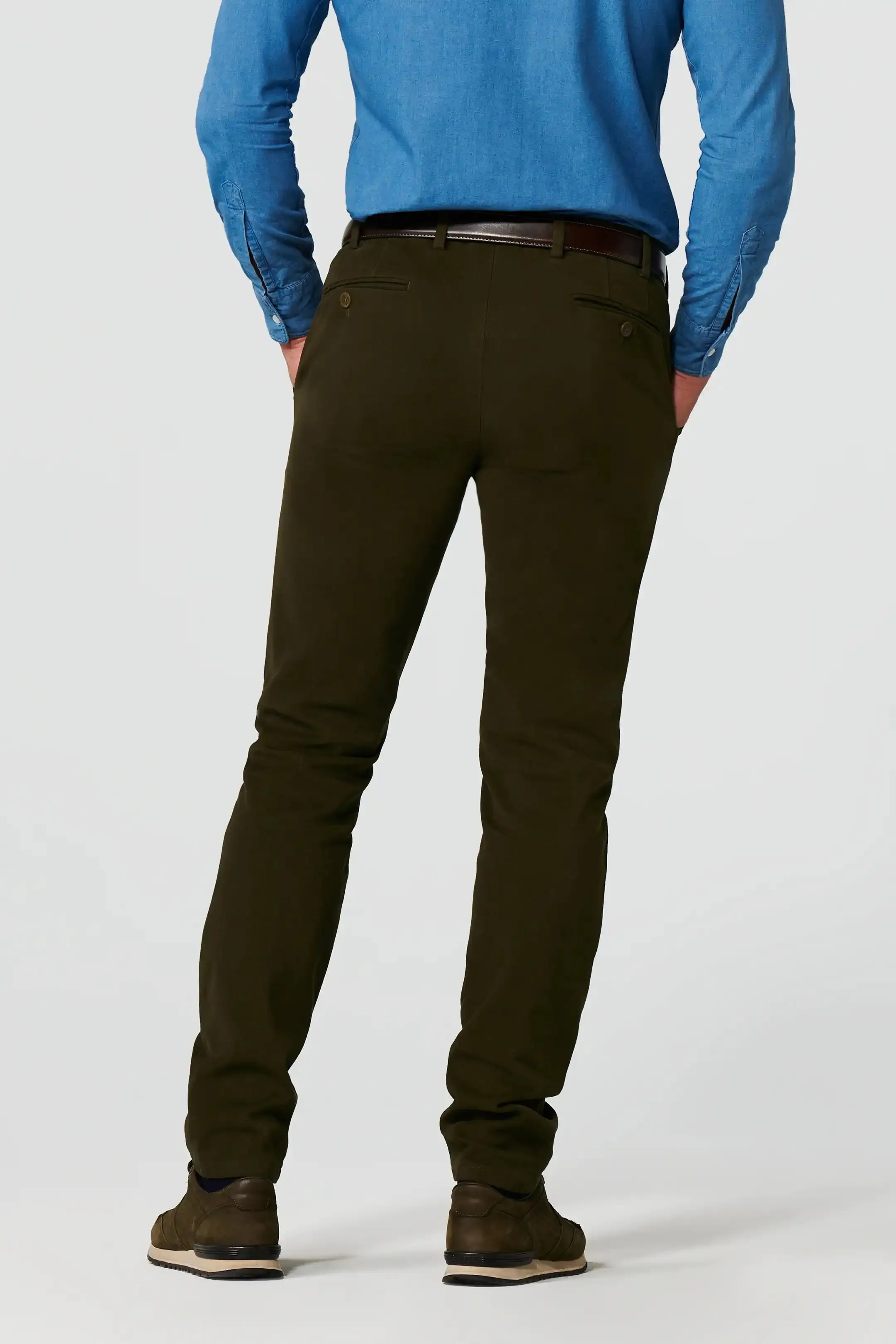 MEYER Exclusive Bonn Trousers - 8572 Luxury Twill Cotton Chino - Laurel Green