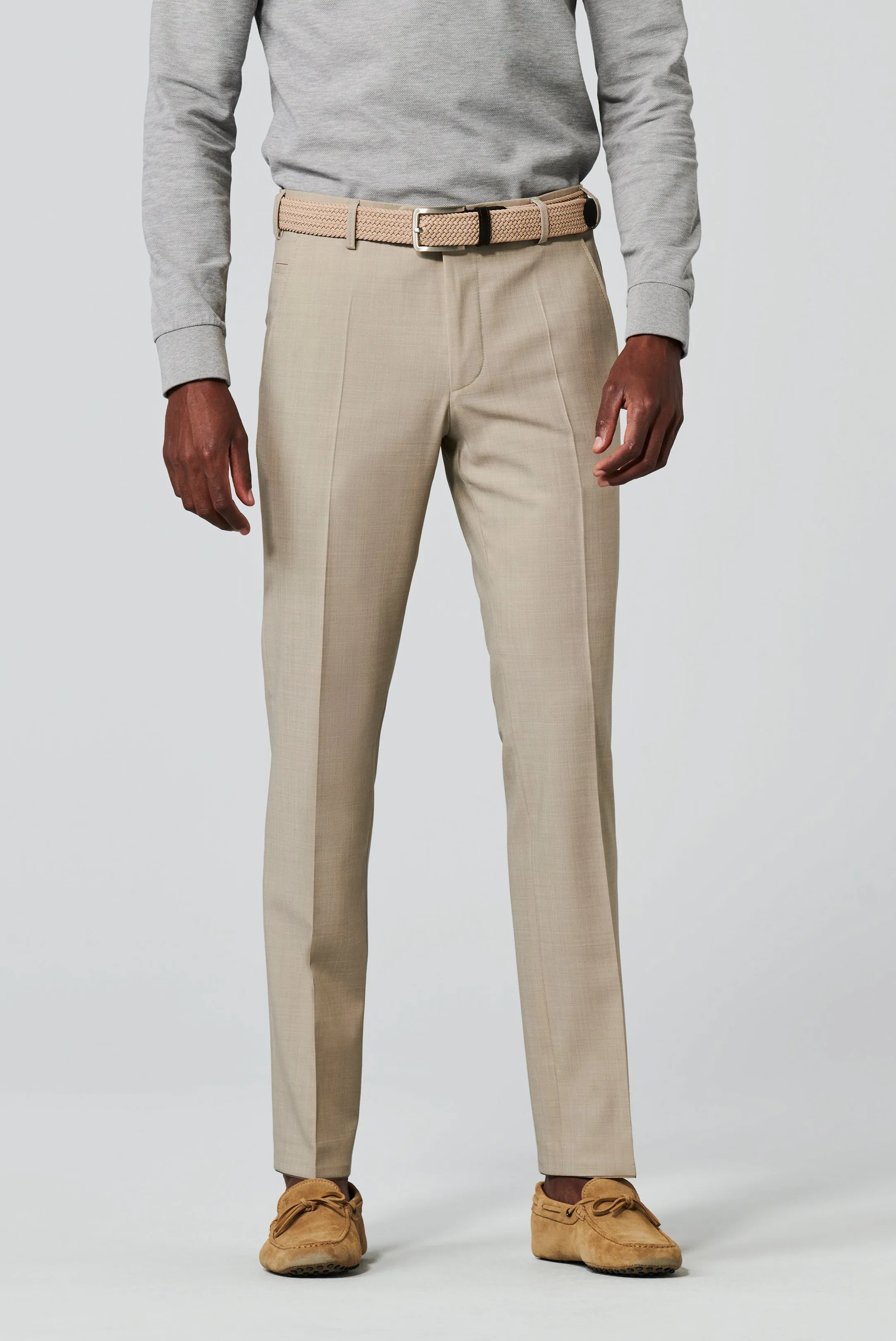 Meyer - Roma, Beige Wool Blend Trouser