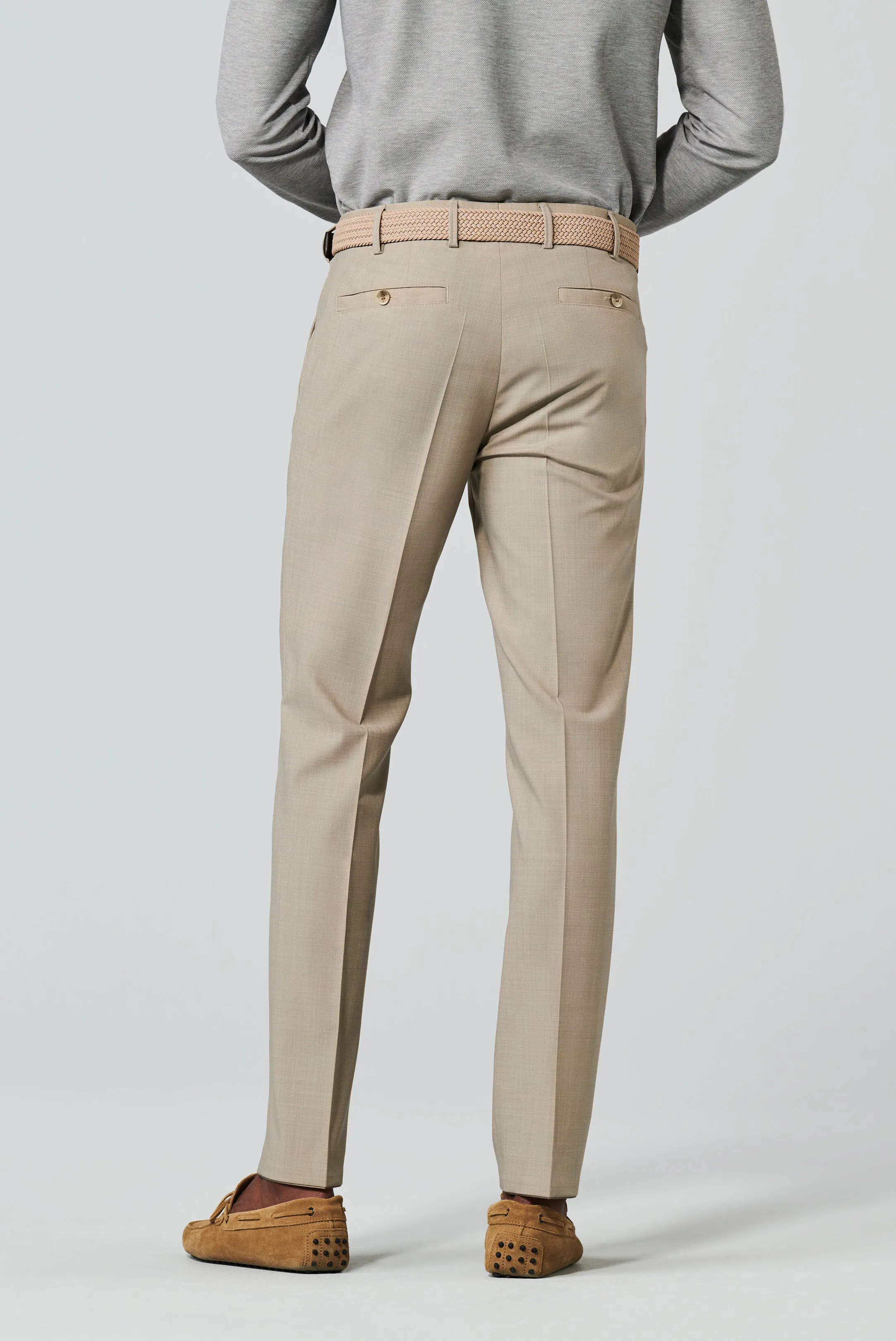 Meyer - Roma, Beige Wool Blend Trouser