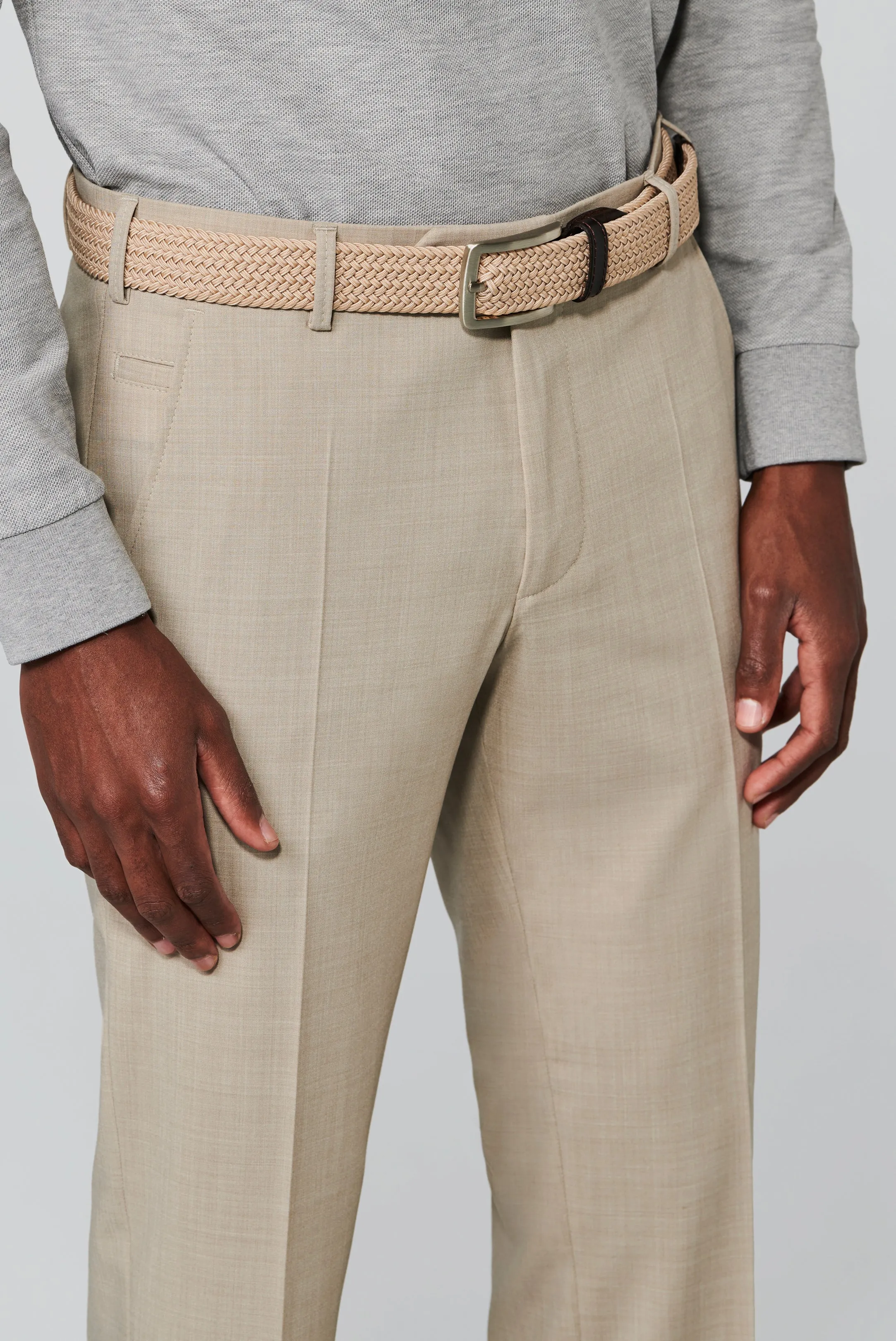 Meyer - Roma, Beige Wool Blend Trouser