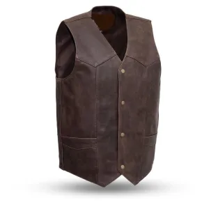 MKL - Vegan Men's Motorcycle Western Style Leather Vest