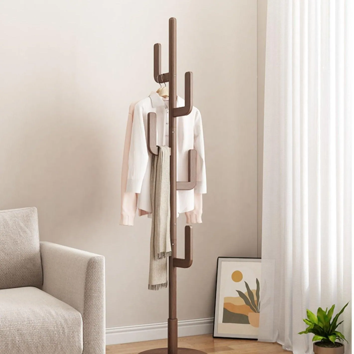 Nala Freestanding Wood Coat Rack