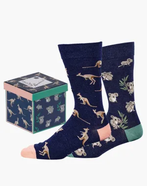 Native Animals Men's Crew Socks - Gift Box 2 Pack