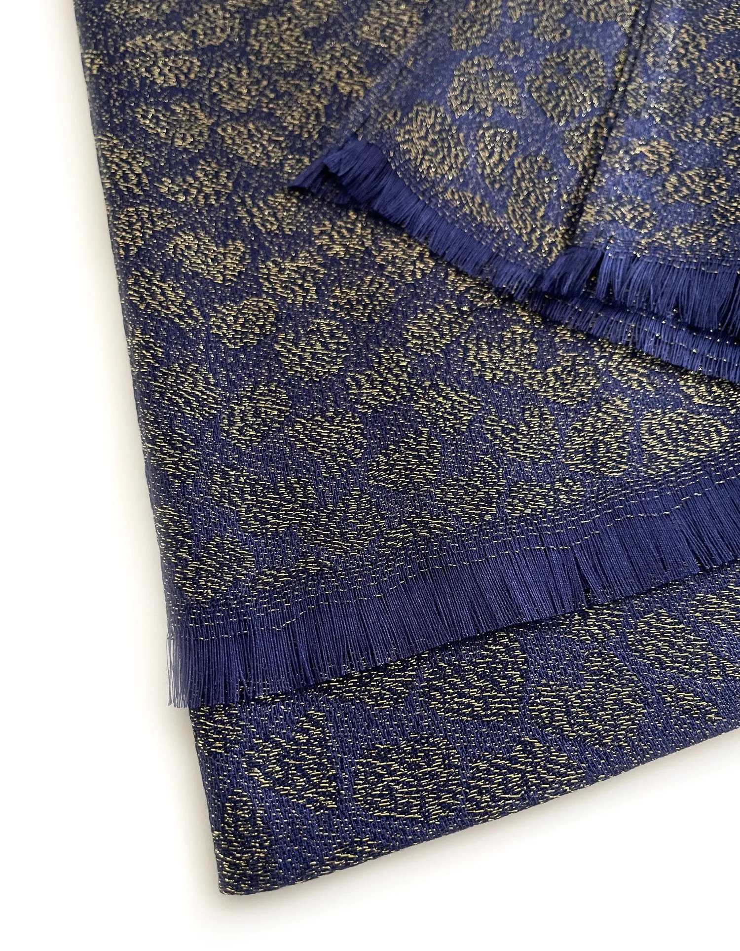 NAVY BLUE SPARKLY METALLIC LEOPARD PRINT EVENING SHAWL SCARF