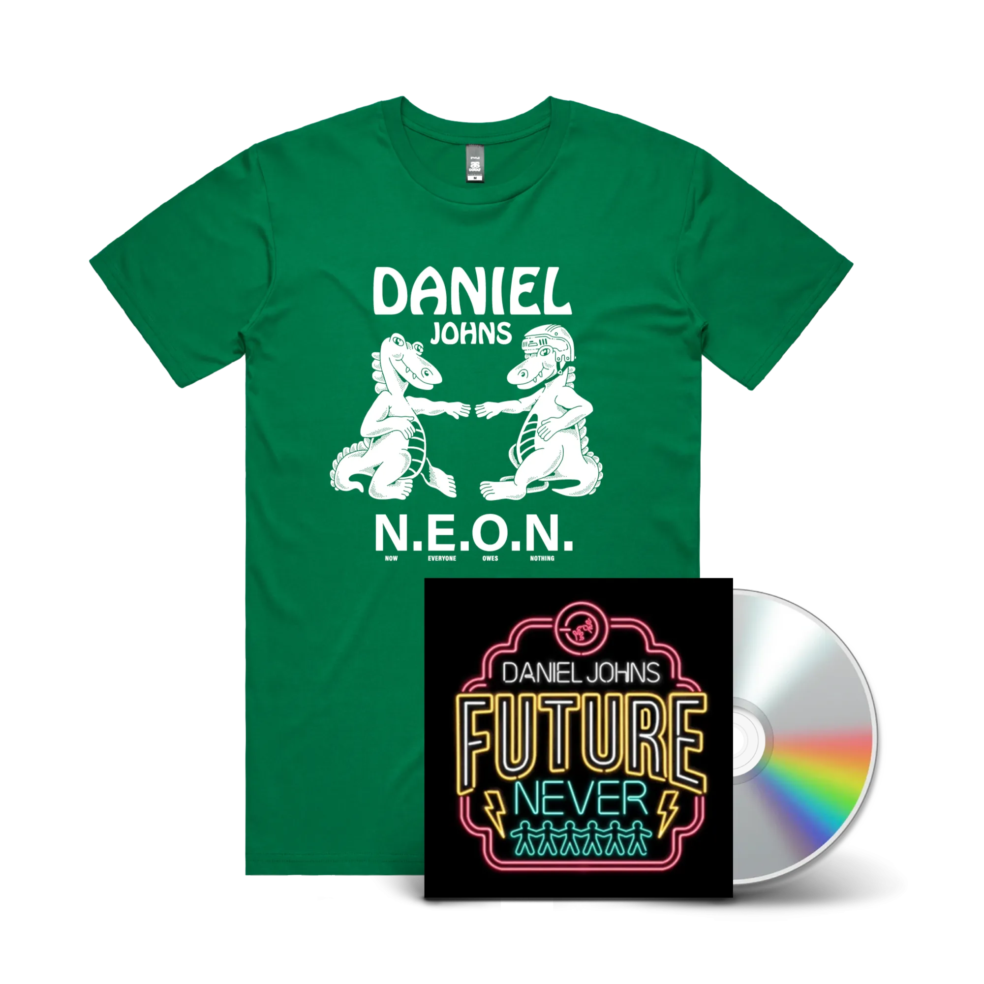 Neon Future Dragon Tee and CD Bundle