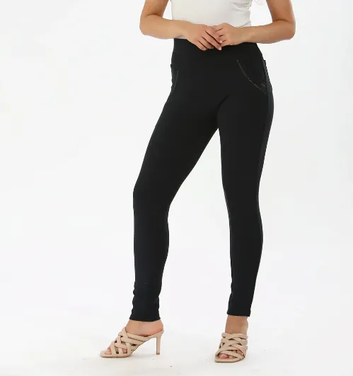 Nicola Neoprene Leggings in Navy