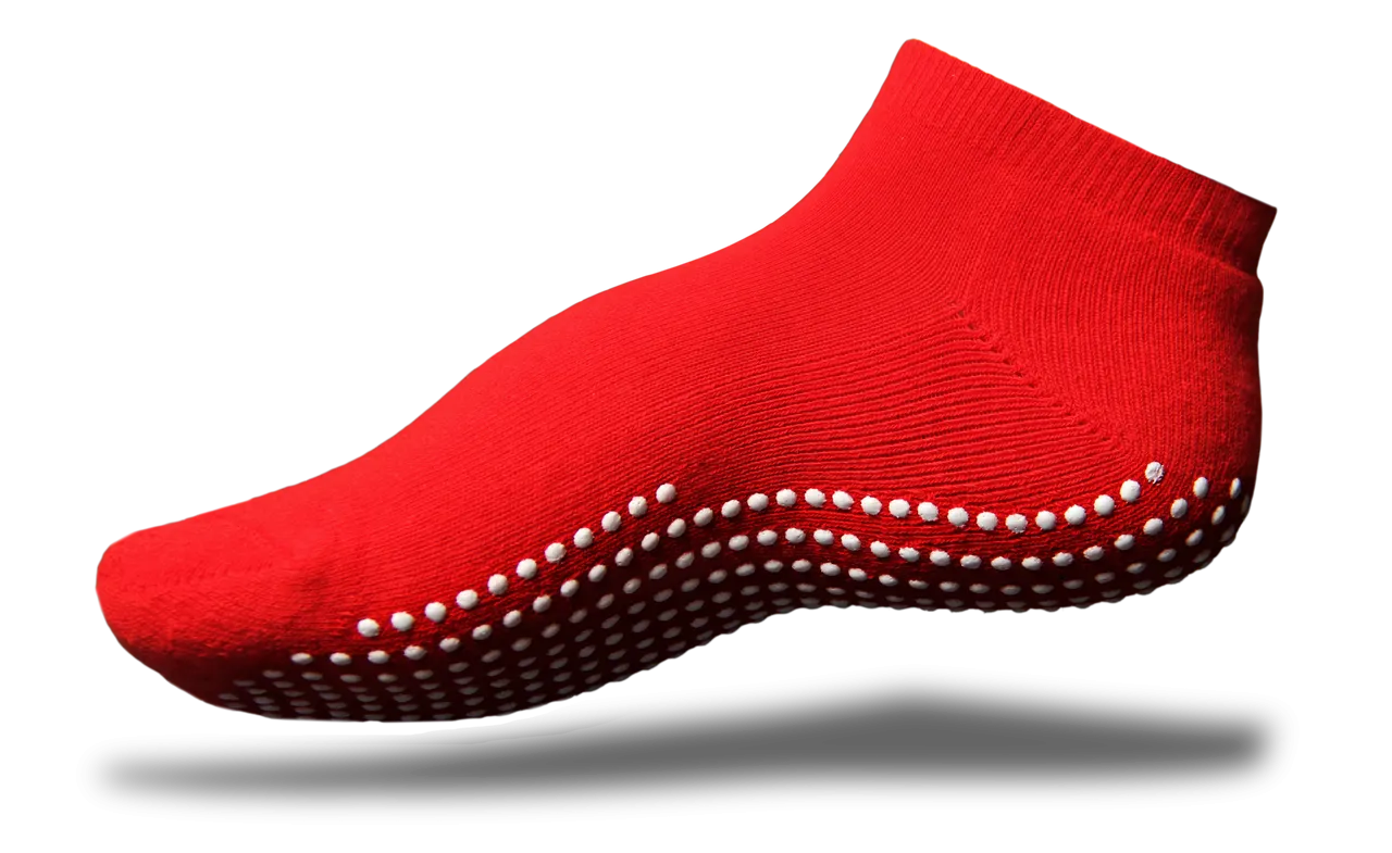 Non Slip Ankle Socks in Red