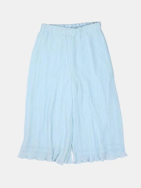 One Friday Aqua Pleated Culotte