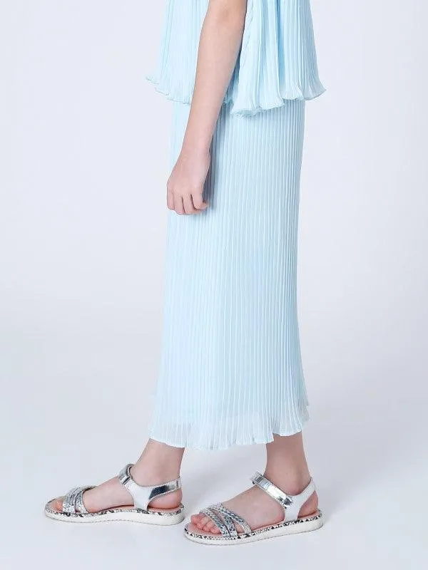 One Friday Aqua Pleated Culotte