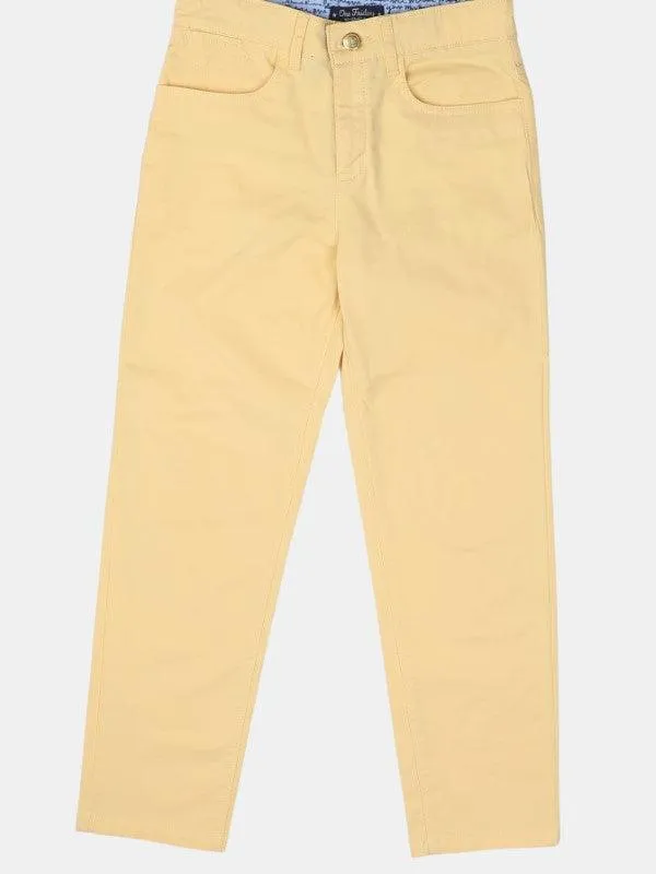 One Friday Yellow Solid Trouser