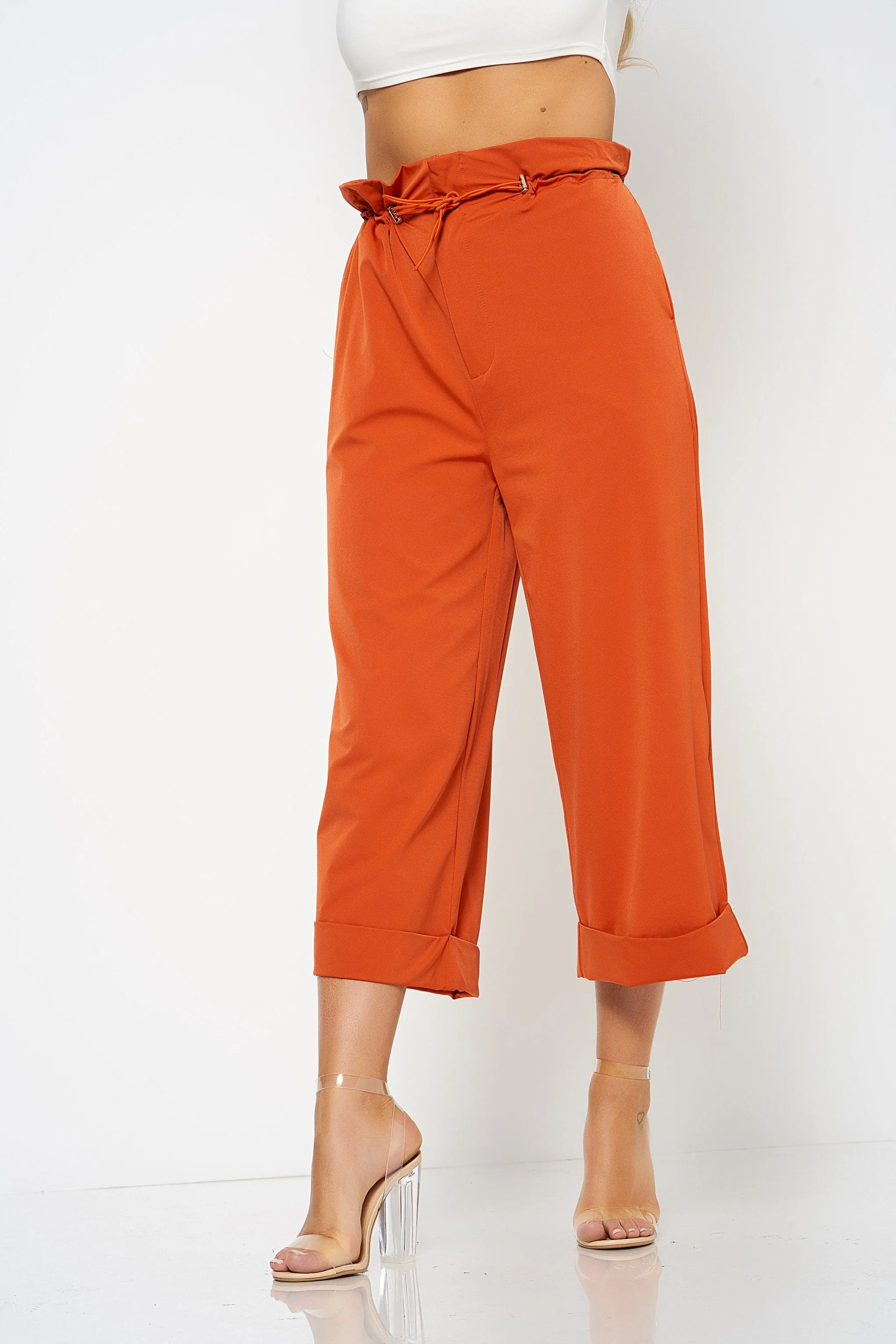 Orange Paper Bag Culottes