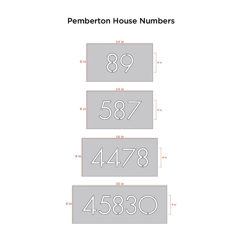 Painted Pemberton House Numbers - Matte Black