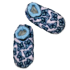 Pastel Butterflies Footable Fuzzy Babba Slipper Slipper Sock
with Black Stripe Cuff