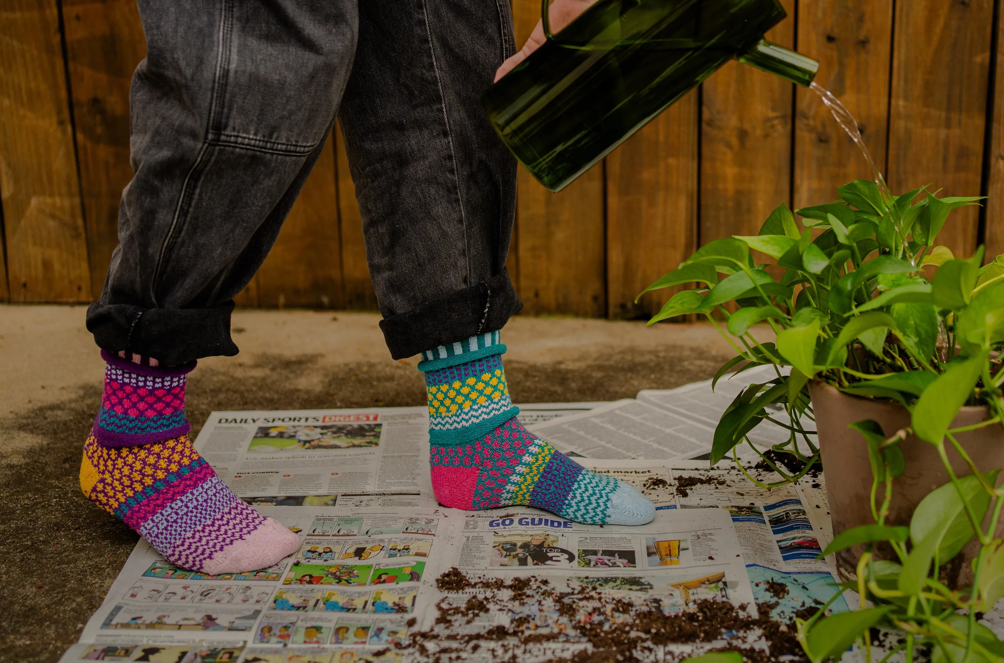 Petunia Recycled Cotton Crew Socks