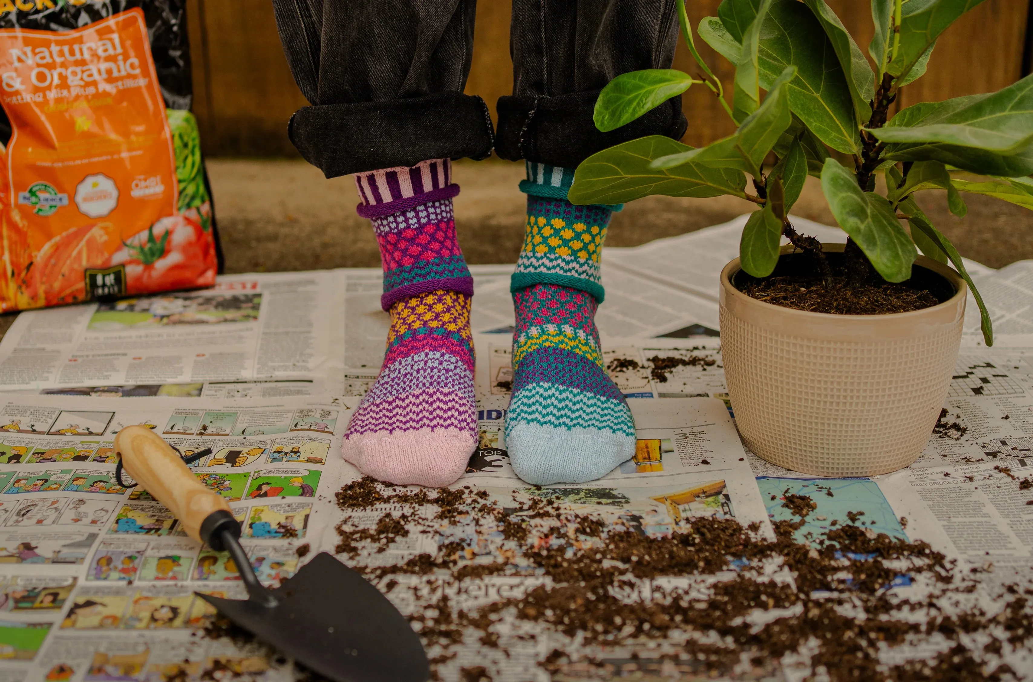 Petunia Recycled Cotton Crew Socks