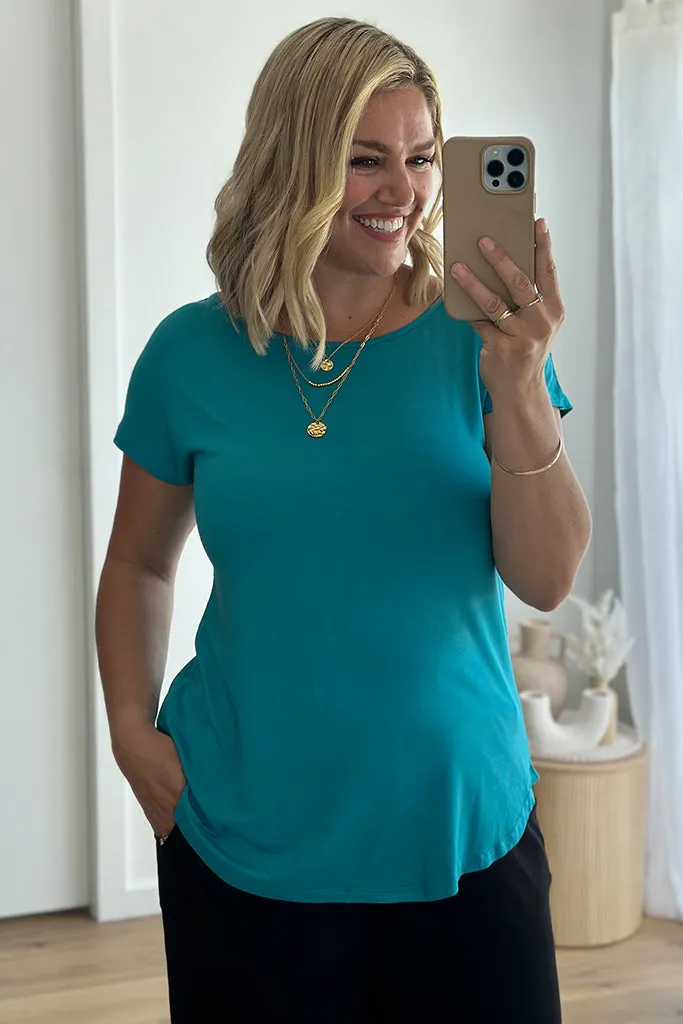 Pia Bamboo Tee - Teal