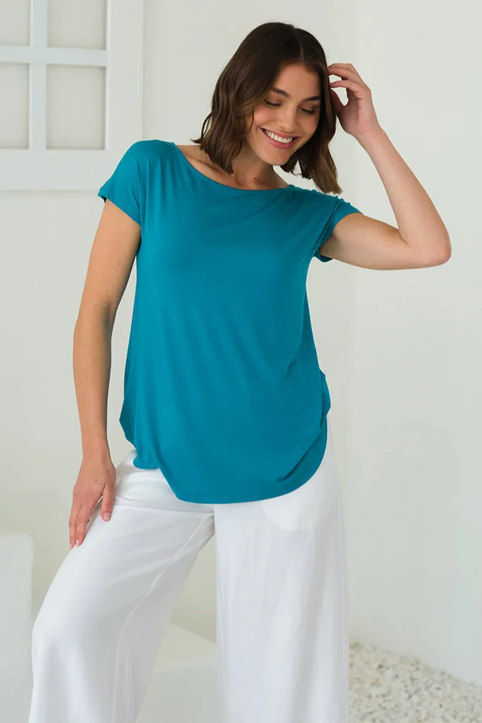 Pia Bamboo Tee - Teal