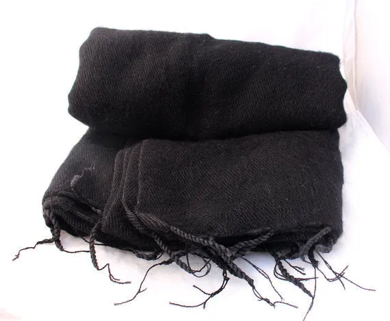 Plain Yak Shawl Black