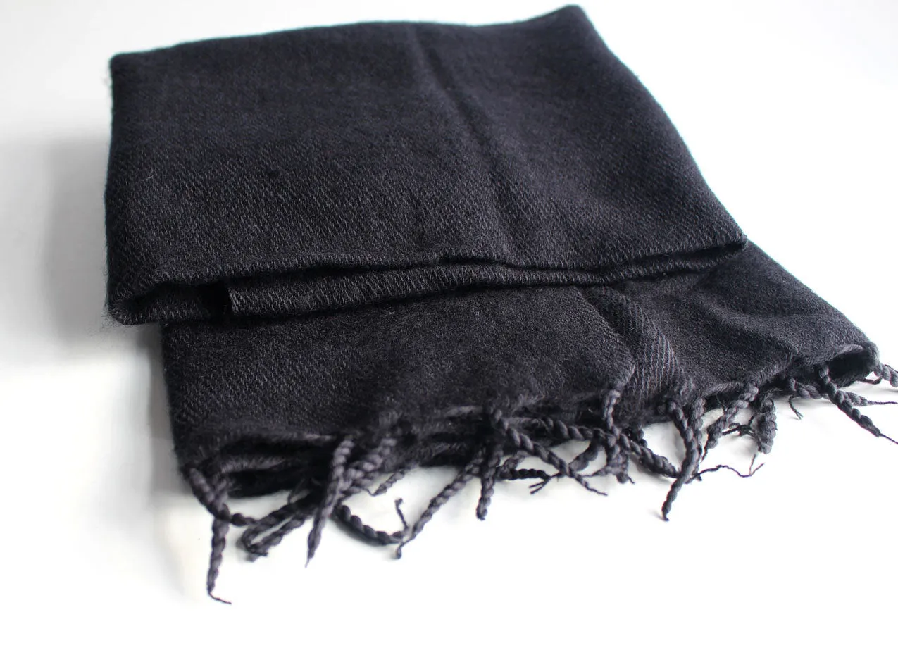 Plain Yak Shawl Black