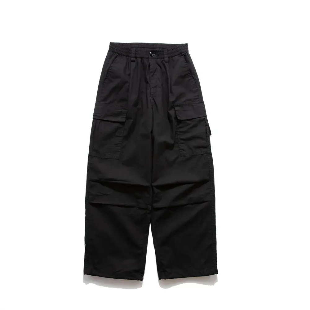 Pocket Cargo Joggers Pants - Safari Style - Elastic Waist - Wide Leg Trousers