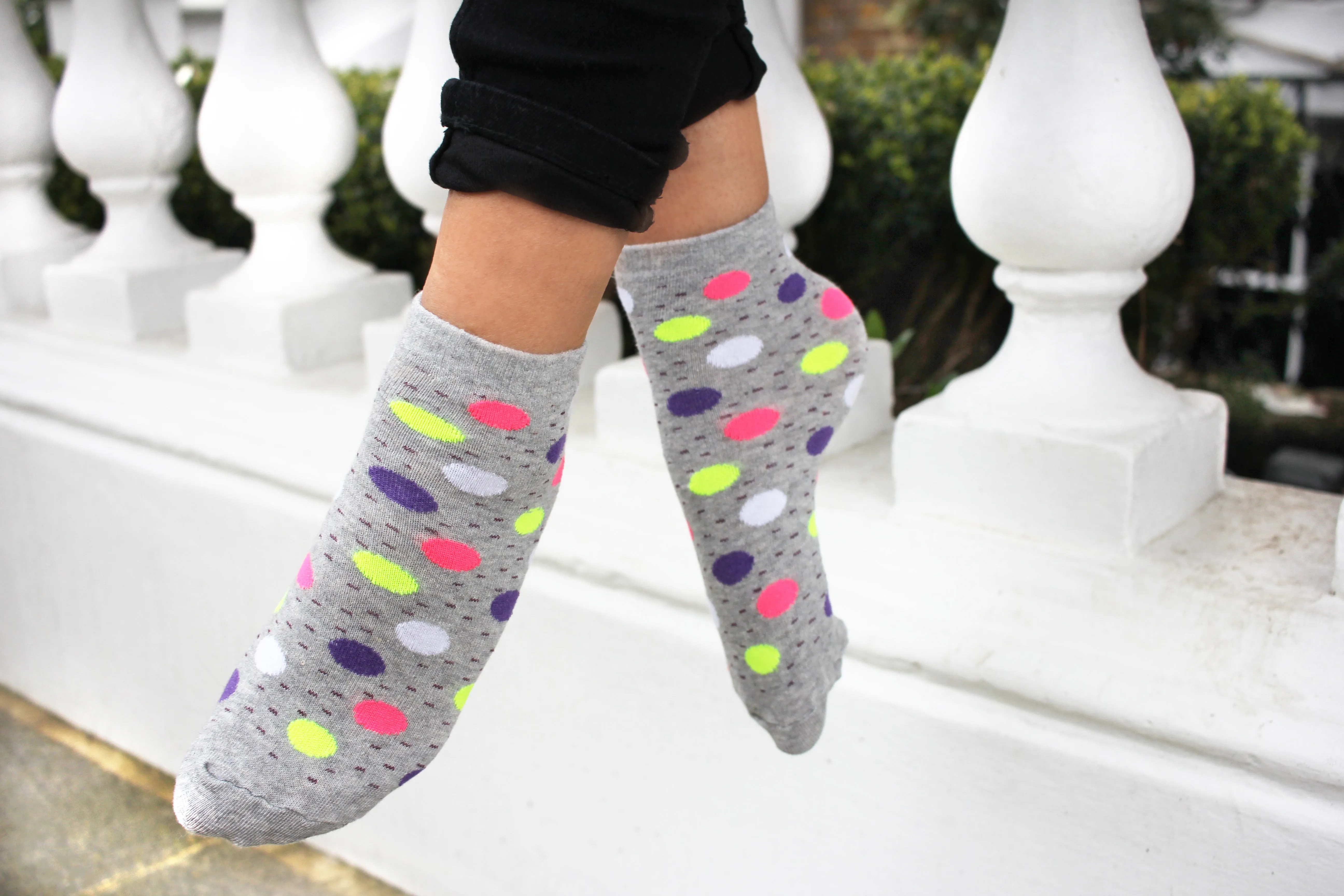 Polka Dot Rich Cotton Socks - Trainer Socks