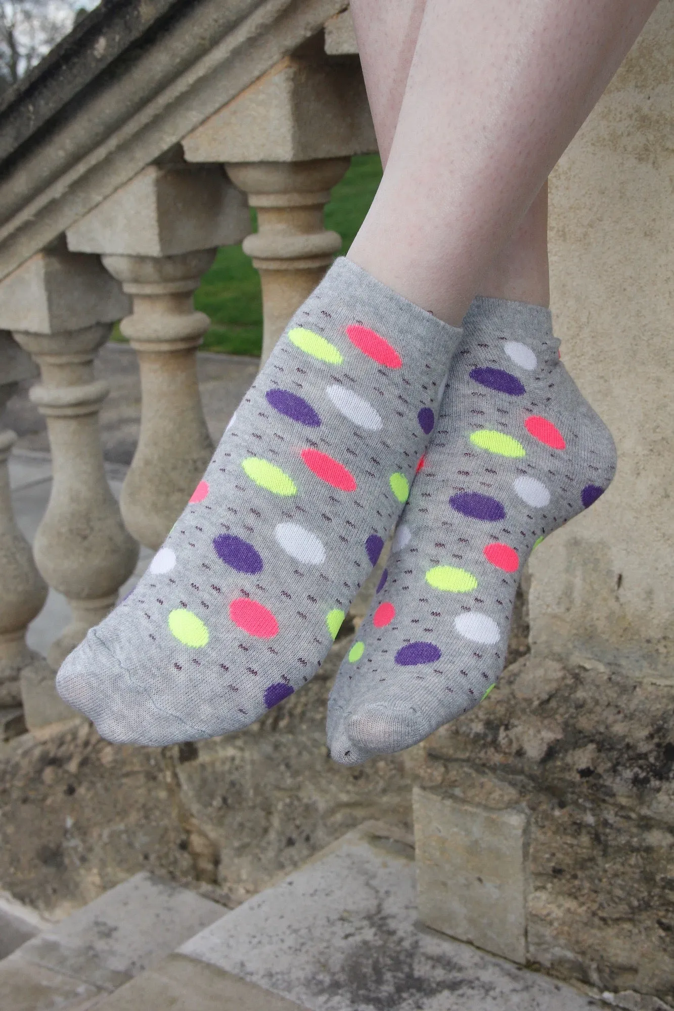 Polka Dot Rich Cotton Socks - Trainer Socks