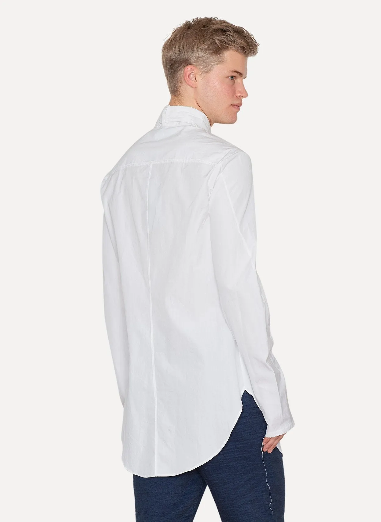 Poplin Thin Scarf Shirt