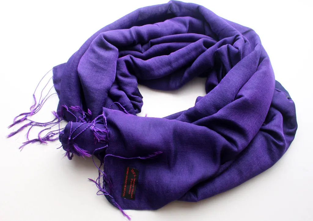 Purple Color Water Pashmina Shawl