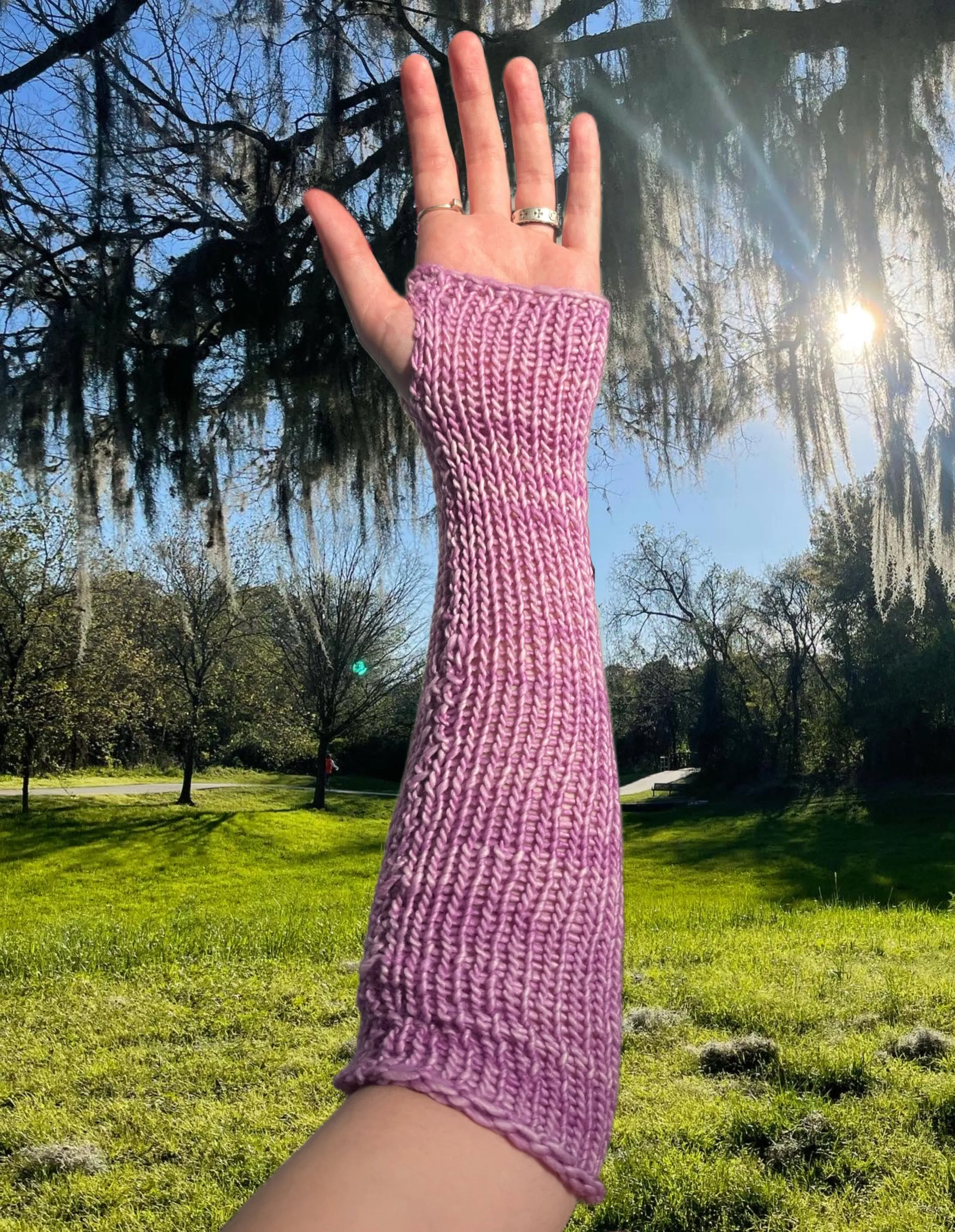 Purple Rosette arm warmers