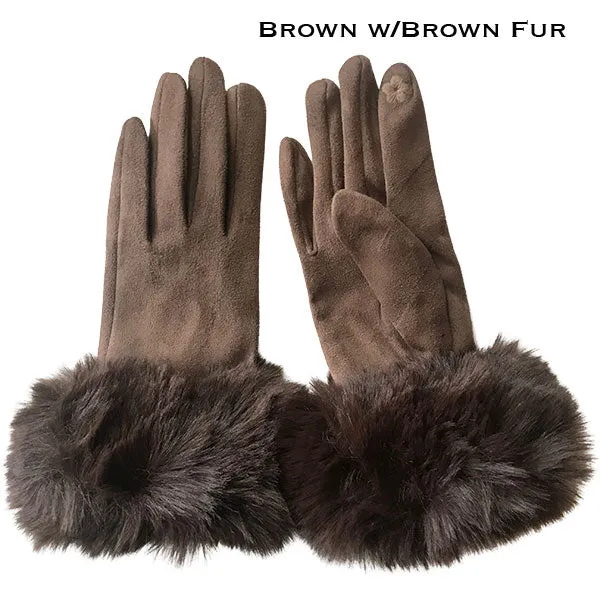 Realistic Faux Fur Gloves