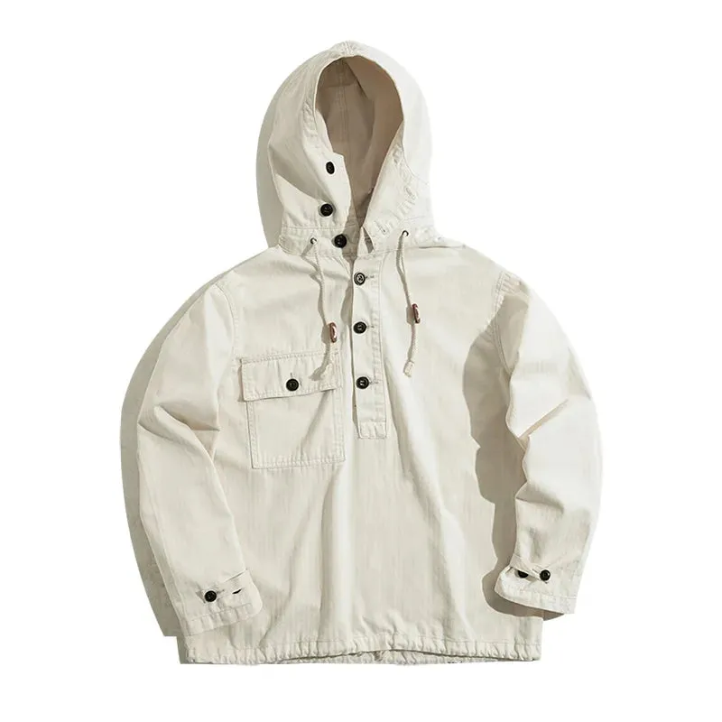 Retro Beige White Deck Suit Severe Weather Coat Charge Sweater Hoodie