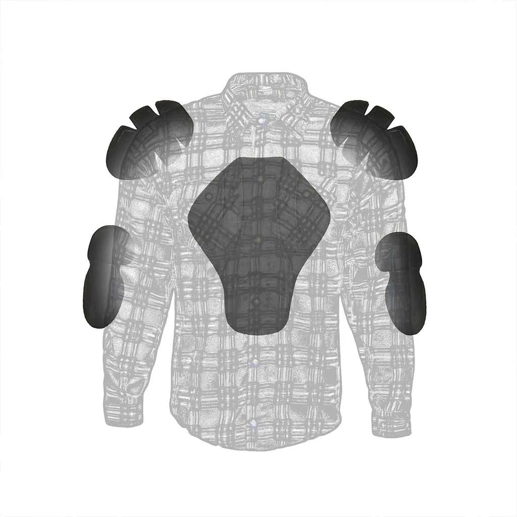 RIDERACT® Men's Motorcycle Riding Reinforced Flannel Shirt Multi Shaded Black & White Check