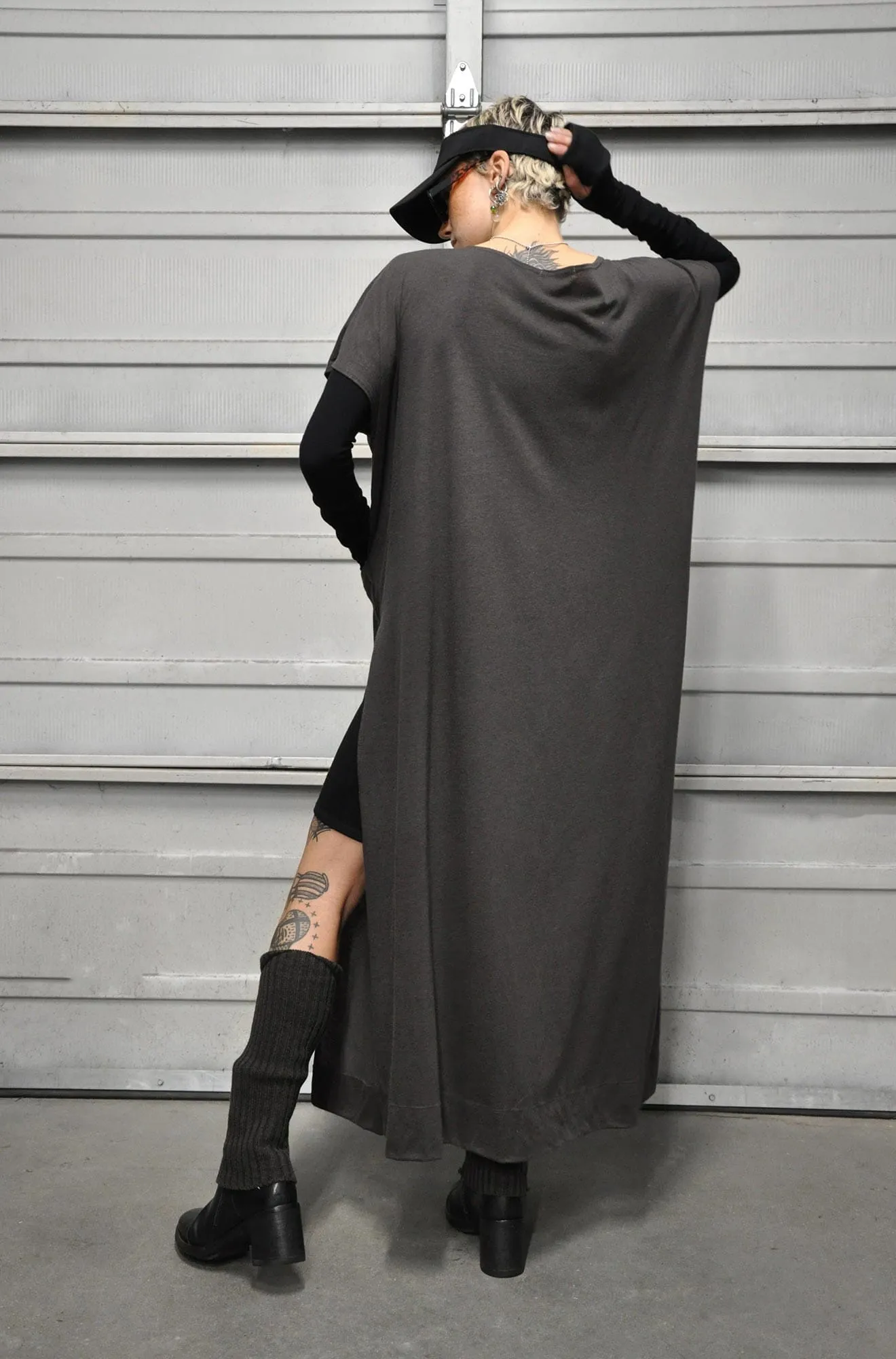 Rise Kaftan - Charcoal Slub