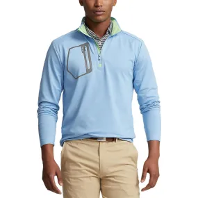 RLX Ralph Lauren Driver Luxury Jersey Pullover - Blue Lagoon