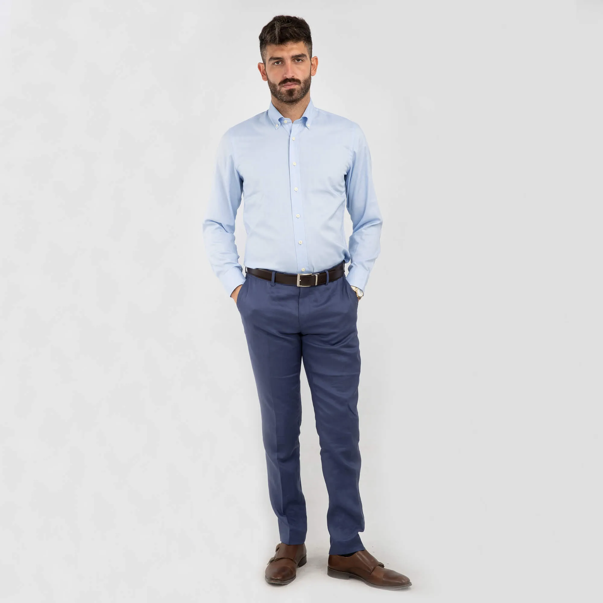 Royal Blue Linen Trousers