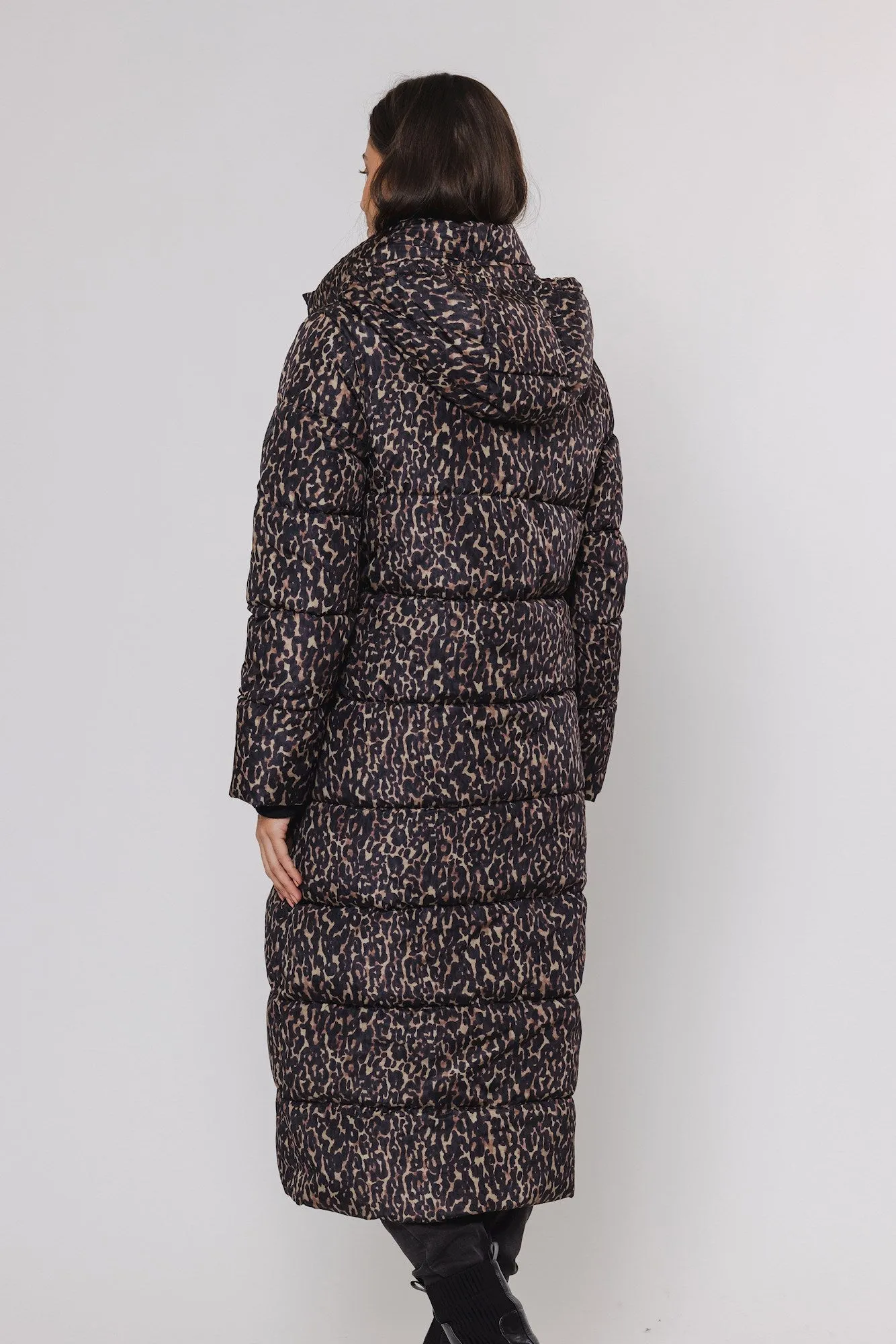 Roza Coat - Brown Leopard