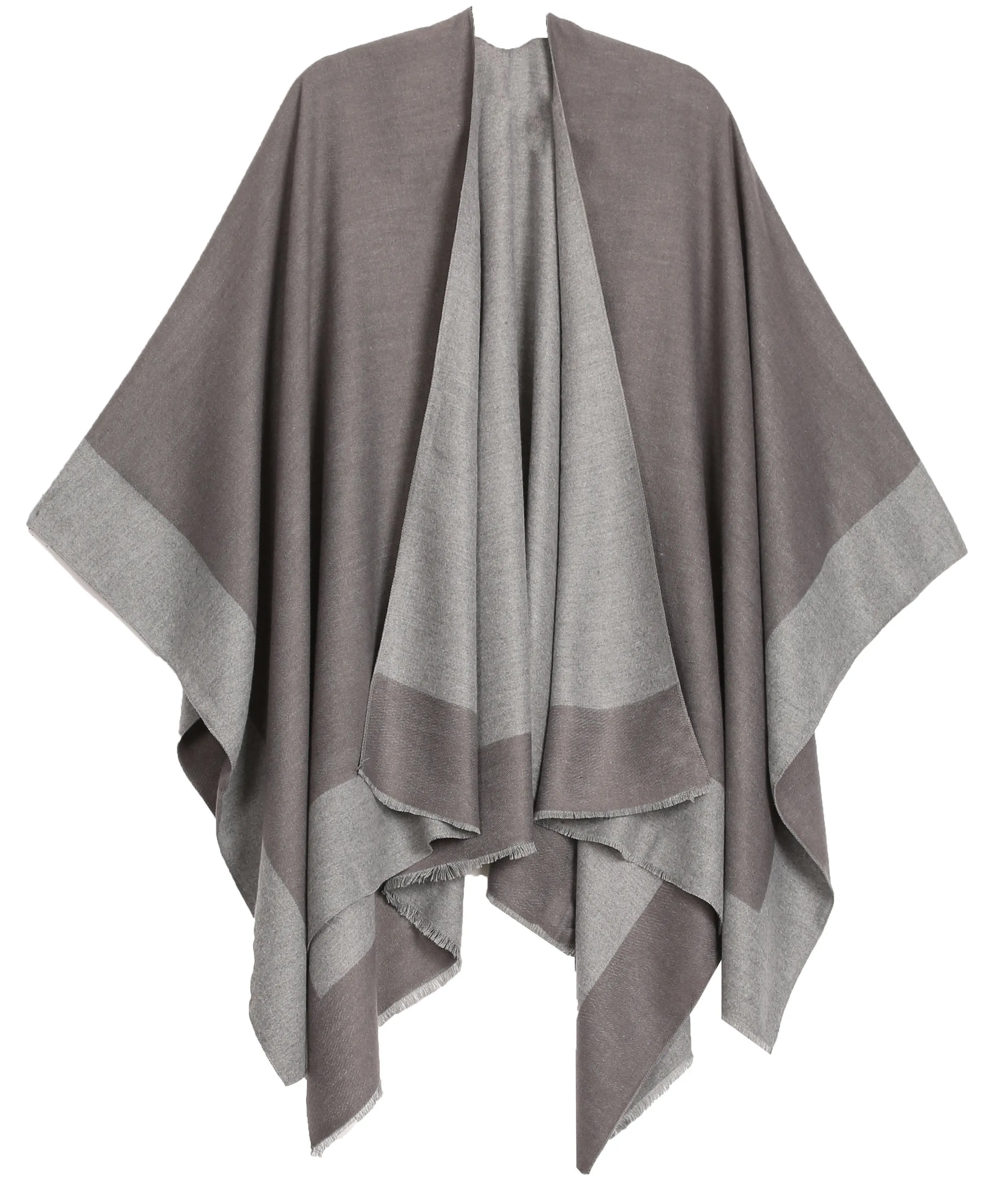 Sakkas Nila Women's Reversible Open Front Large Poncho Shawl Wrap Scarf Cape Ruana