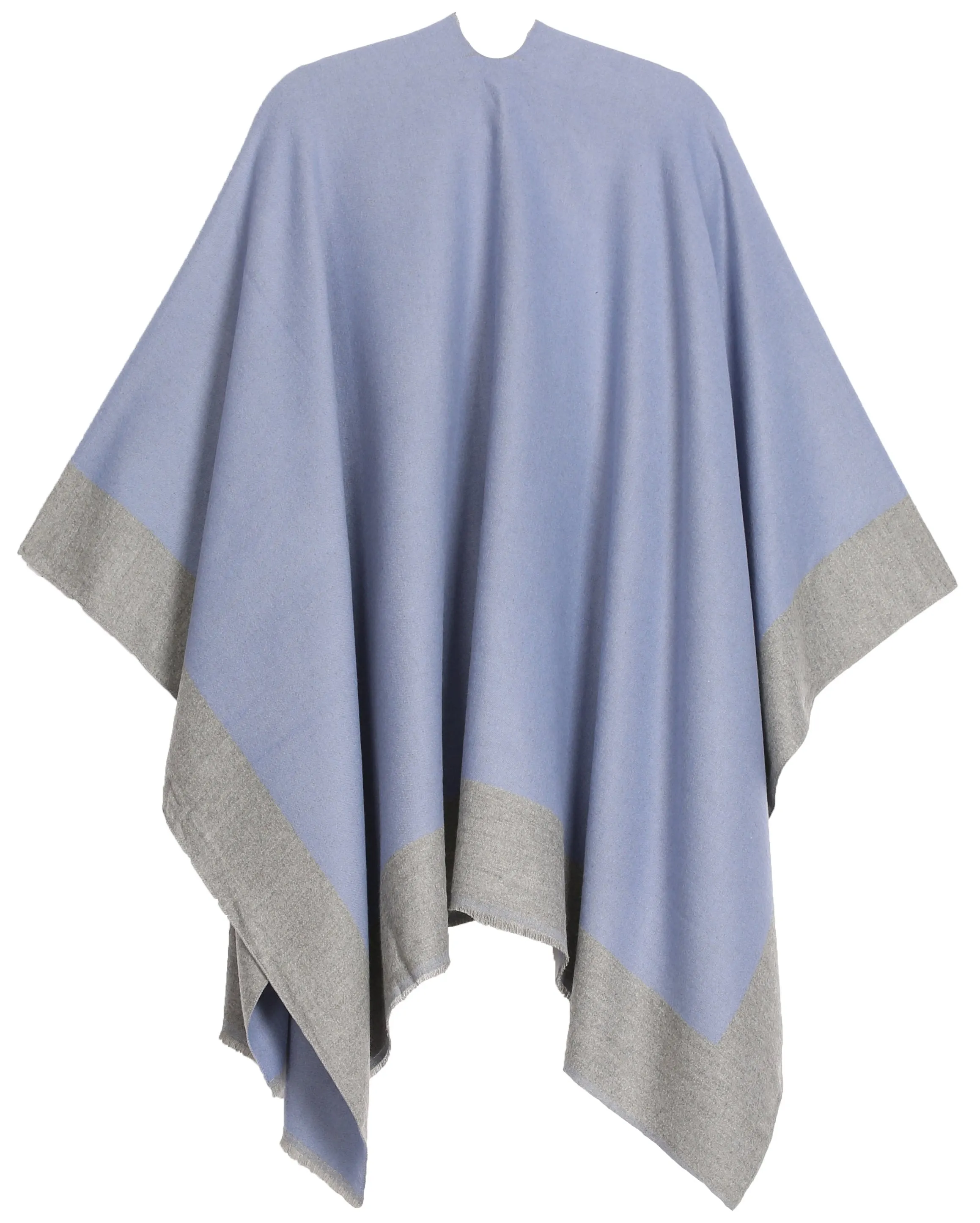 Sakkas Nila Women's Reversible Open Front Large Poncho Shawl Wrap Scarf Cape Ruana