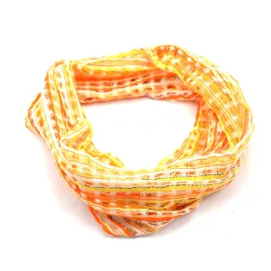 San Antonio Infinity Open Weave Scarf Yellow/Orange Lucias Imports