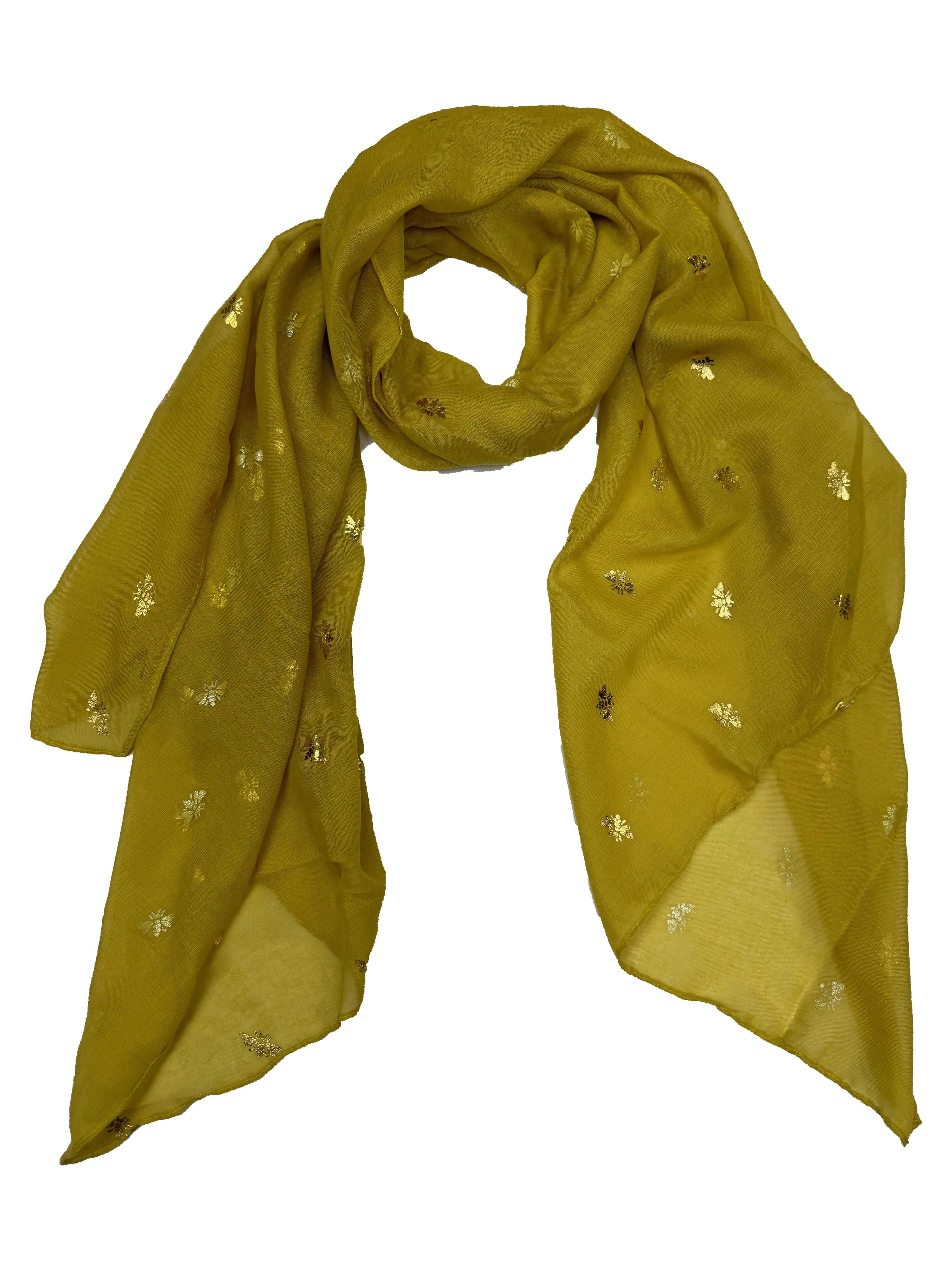 Scarf with Gold Foil Bees