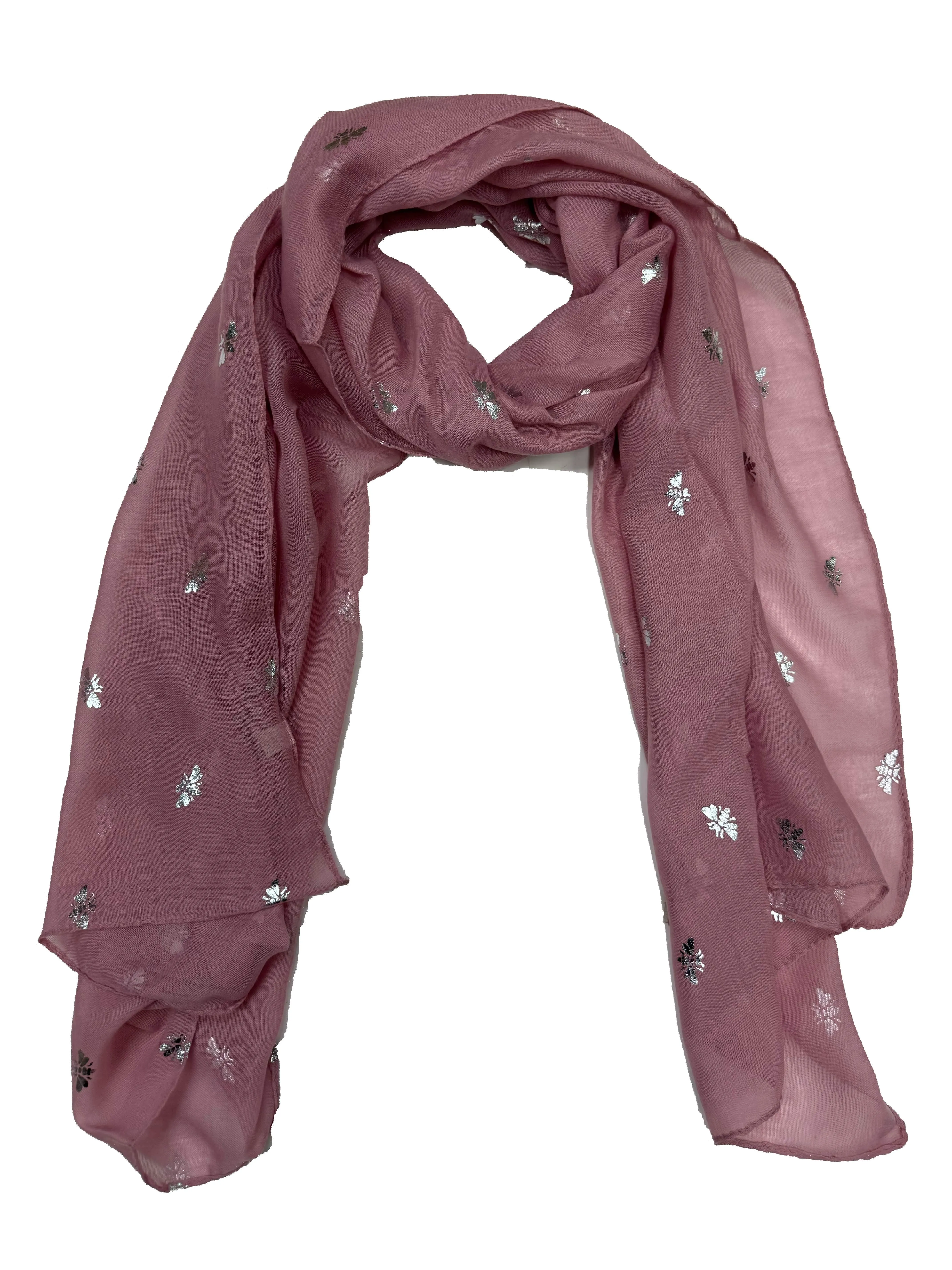 Scarf with Silver Foil Bees