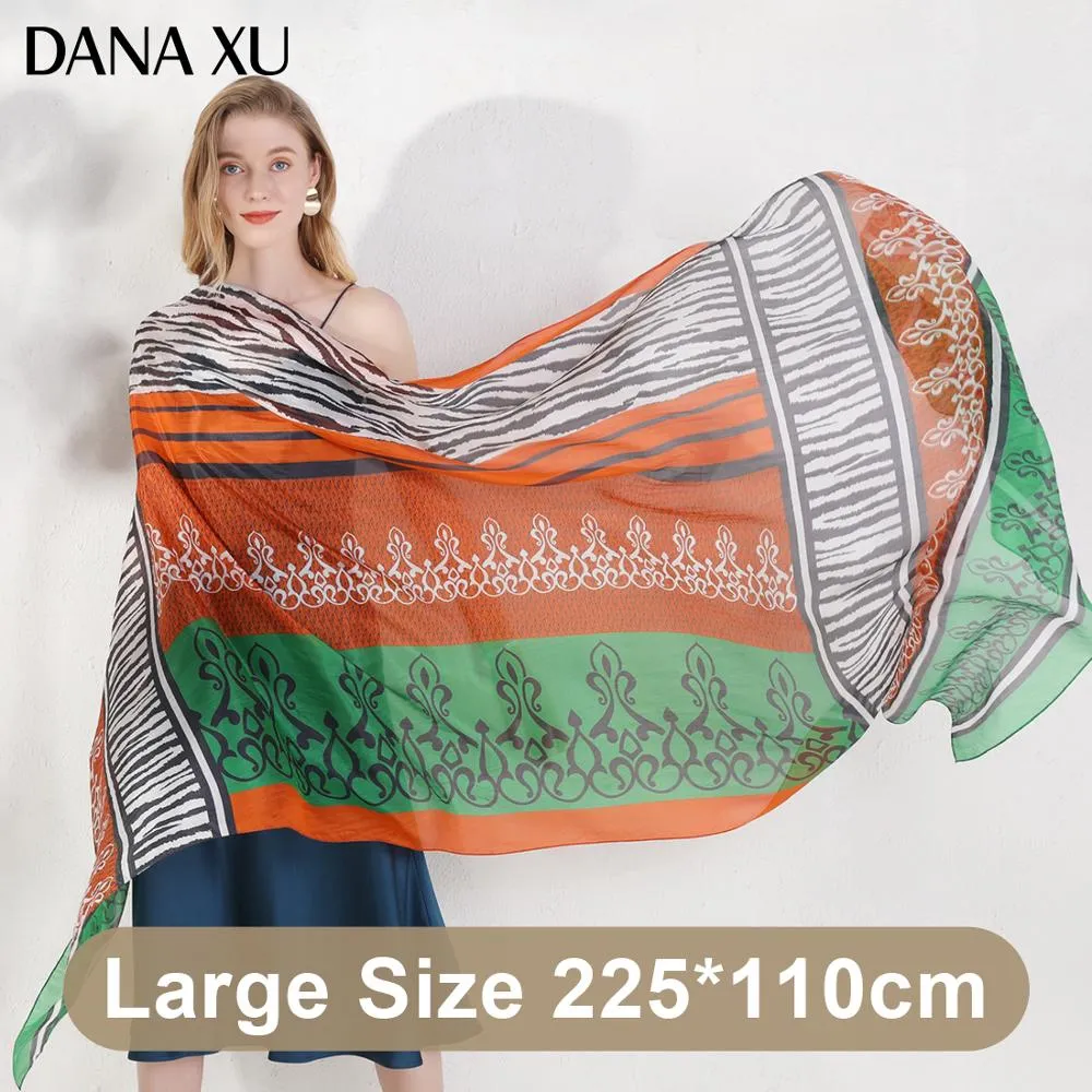 Silk Long Scarf Luxury Brand Women New Design Beach Blanket Shawl Wear Swimwear Bandana Hijab Face Shield Foulard 2020