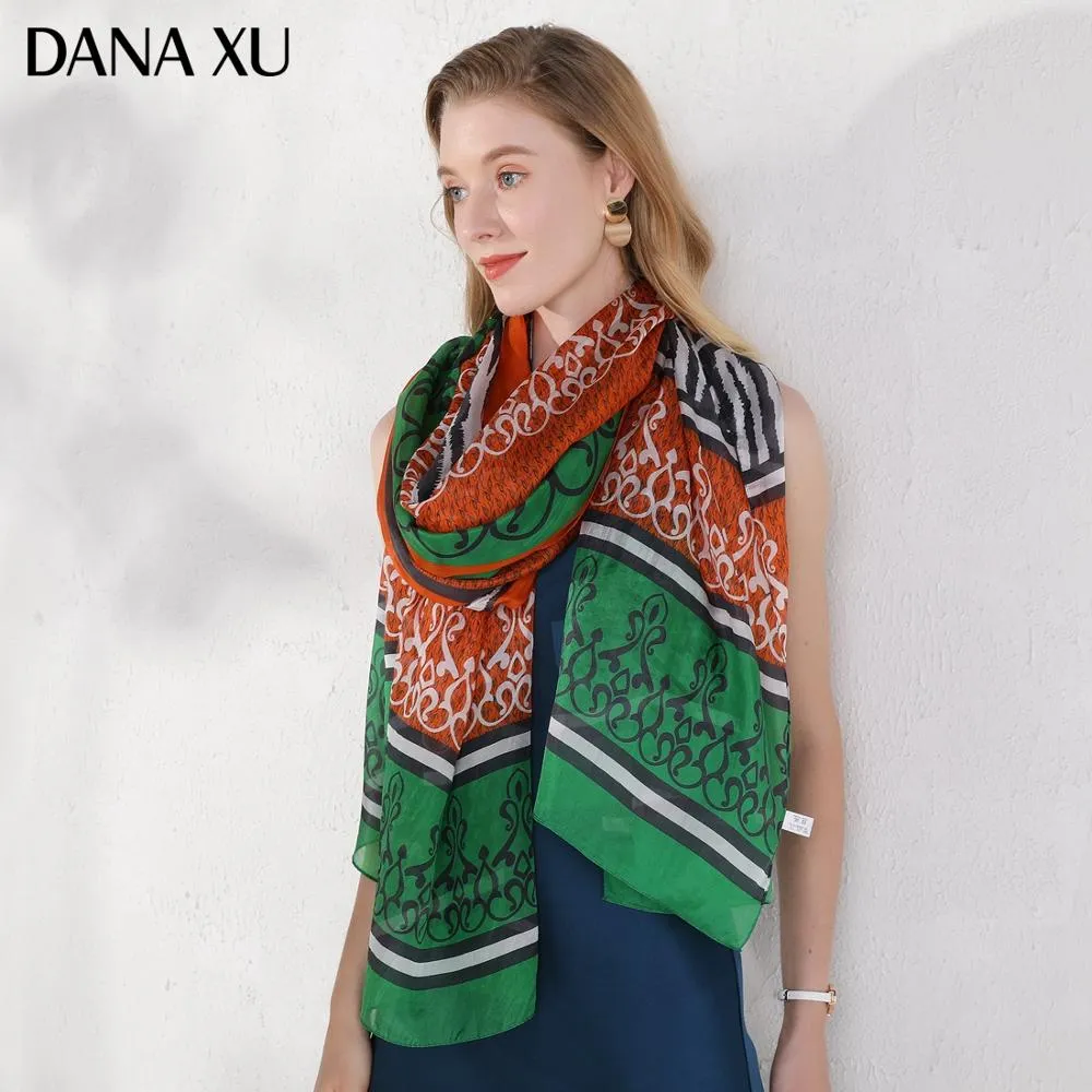 Silk Long Scarf Luxury Brand Women New Design Beach Blanket Shawl Wear Swimwear Bandana Hijab Face Shield Foulard 2020