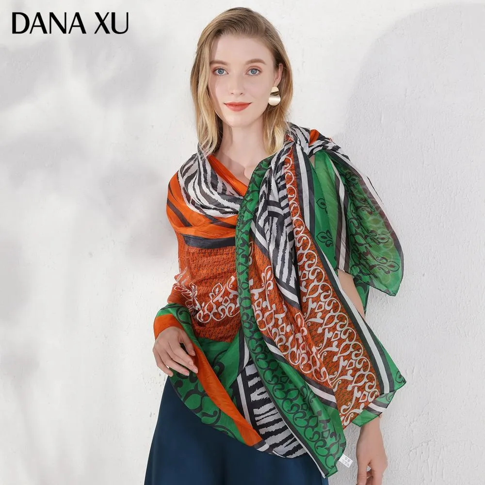 Silk Long Scarf Luxury Brand Women New Design Beach Blanket Shawl Wear Swimwear Bandana Hijab Face Shield Foulard 2020