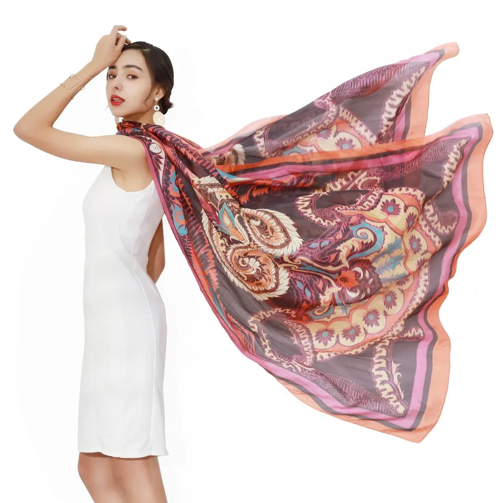 Silk Long Scarf Luxury Brand Women New Design Beach Blanket Shawl Wear Swimwear Bandana Hijab Face Shield Foulard 2020