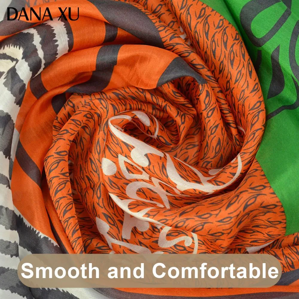 Silk Long Scarf Luxury Brand Women New Design Beach Blanket Shawl Wear Swimwear Bandana Hijab Face Shield Foulard 2020