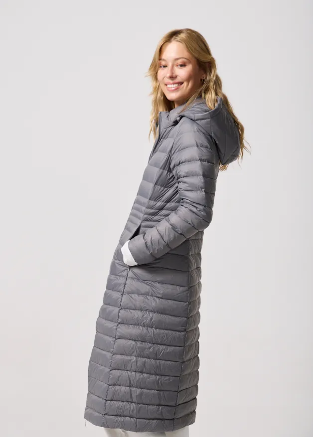 Smoke Maxi Duck Down Puffer Coat