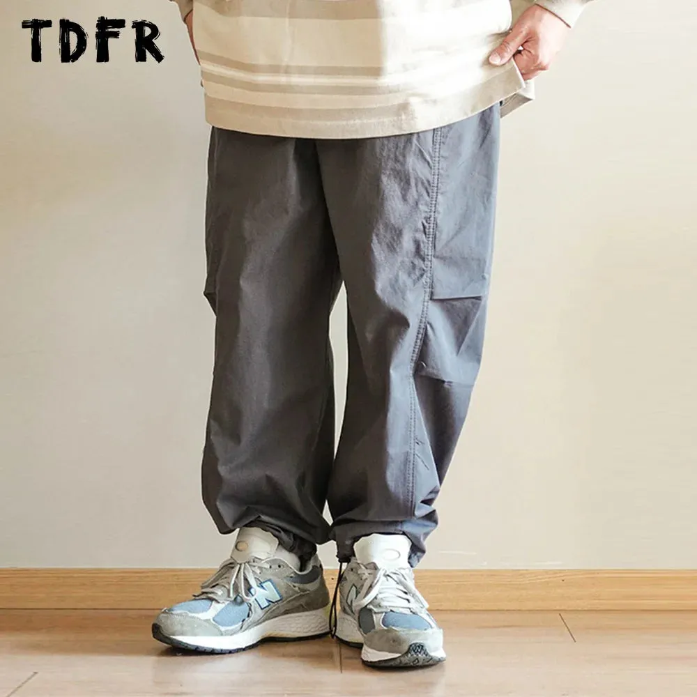 Solid Color Casual Safari Style Pocket Cargo Pants - Wide Leg Trousers